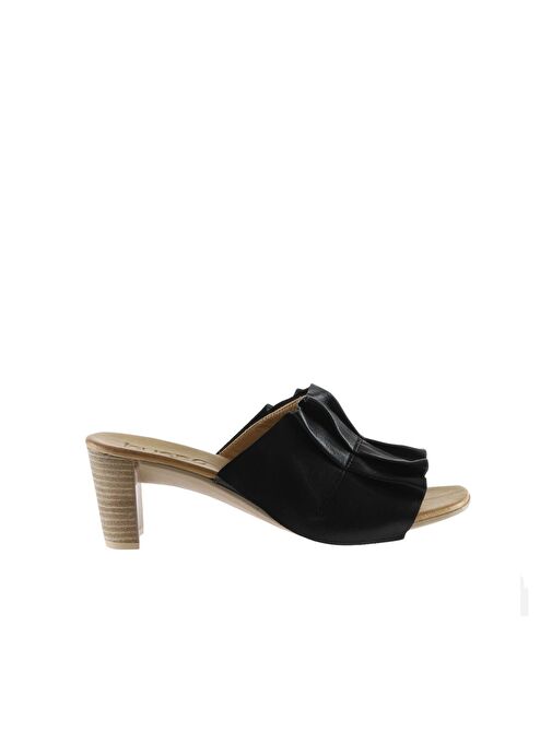 Bueno Shoes Siyah Deri Kadın Topuklu Terlik 01wn4001 - Görsel 3