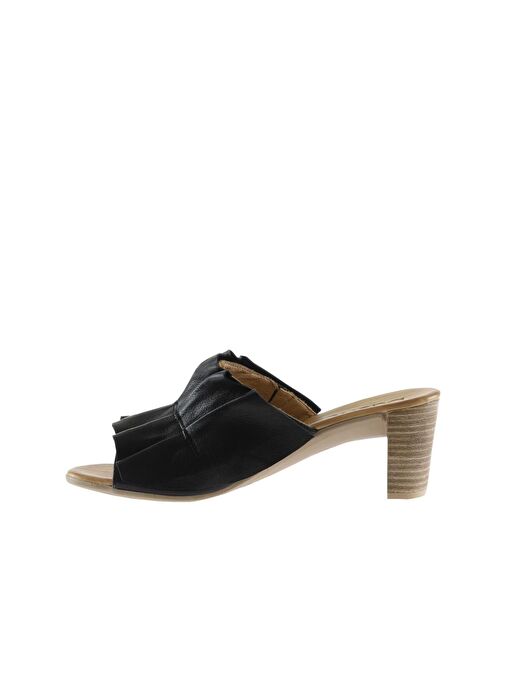 Bueno Shoes Siyah Deri Kadın Topuklu Terlik 01wn4001 - Görsel 5