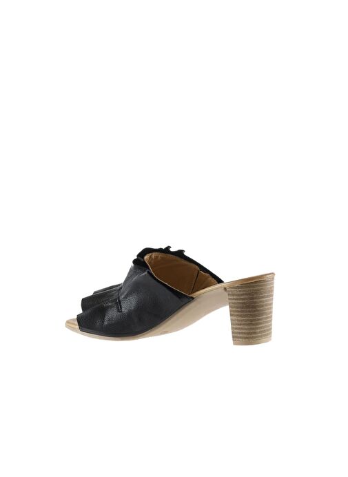 Bueno Shoes Siyah Deri Kadın Topuklu Terlik 01wn4001 - Görsel 6