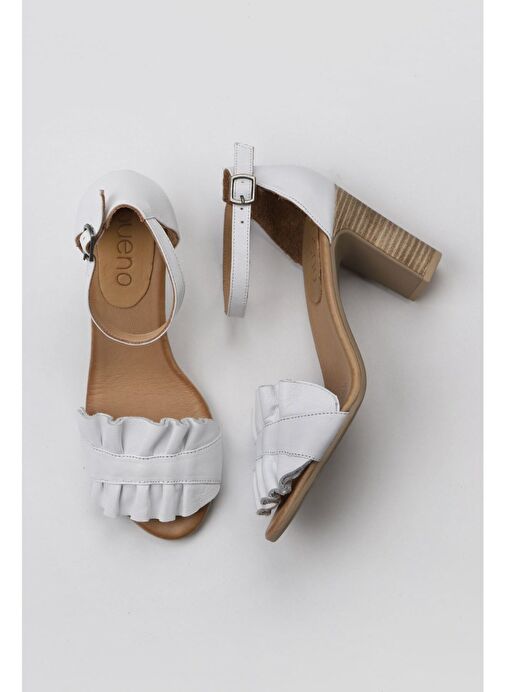 Bueno Shoes Beyaz Beyaz Deri Kadın Topuklu Sandalet 01wn4300 - Görsel 2