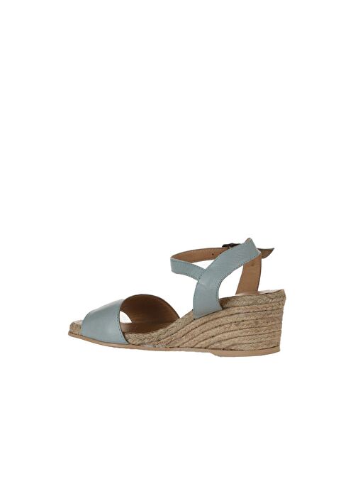 Bueno Shoes Turkuaz Deri Kadın Dolgu Topuklu Espadril Sandalet 01ws10304 - Görsel 6