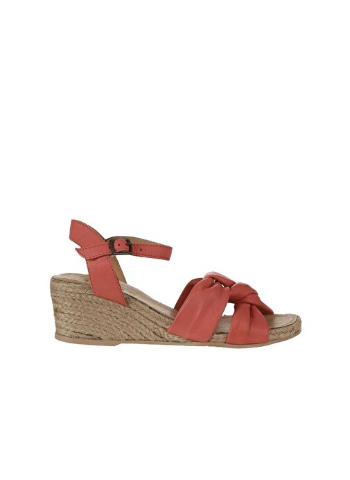 Bueno Shoes Mercan Deri Kadın Dolgu Topuklu Espadril Sandalet 01ws10307 - Görsel 3