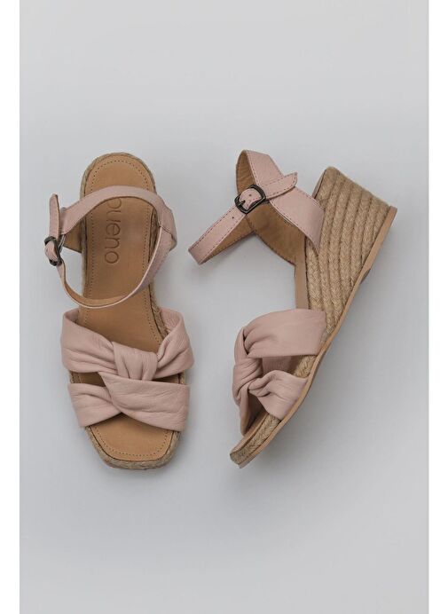 Bueno Shoes Pudra Deri Kadın Dolgu Topuklu Espadril Sandalet 01ws10307 - Görsel 2