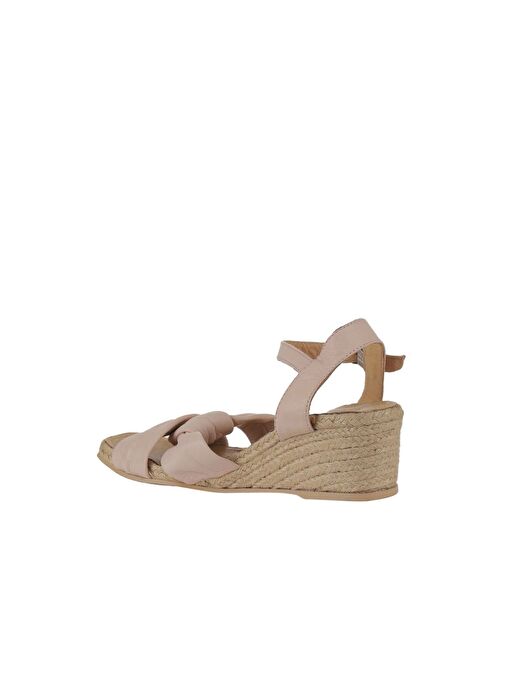 Bueno Shoes Pudra Deri Kadın Dolgu Topuklu Espadril Sandalet 01ws10307 - Görsel 6