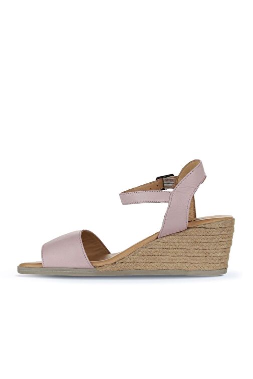 Bueno Shoes Pembe Deri Kadın Dolgu Topuklu Espadril Sandalet 01ws11101 - Görsel 5