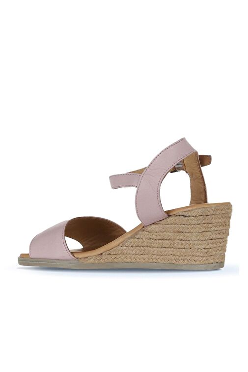 Bueno Shoes Pembe Deri Kadın Dolgu Topuklu Espadril Sandalet 01ws11101 - Görsel 6