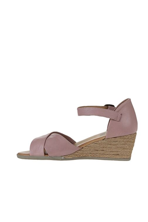 Bueno Shoes Gül Kurusu Deri Kadın Dolgu Topuklu Espadril Sandalet 01ws11102 - Görsel 5