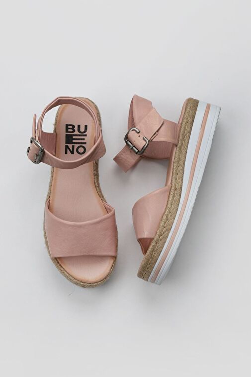 Bueno Shoes Pudra Deri Kadın Dolgu Topuklu Sandalet 01ws4216 - Görsel 2