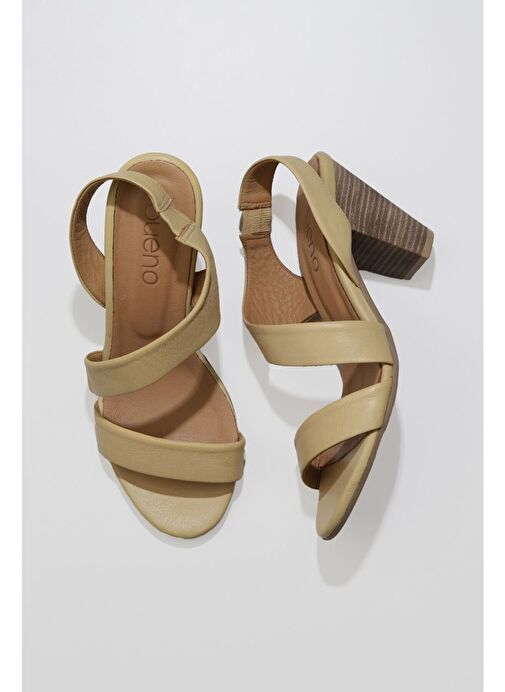 Bueno Shoes Sarı Deri Kadın Topuklu Ayakkabı 01ws6700 - Görsel 2