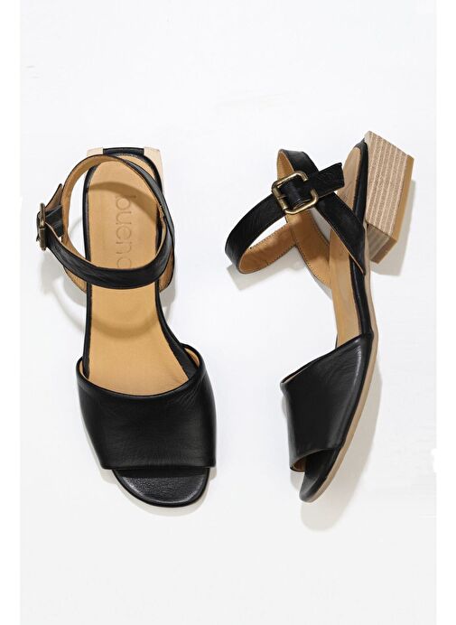 Bueno Shoes Siyah Deri Kadın Topuklu Sandalet 01ws7504 - Görsel 2