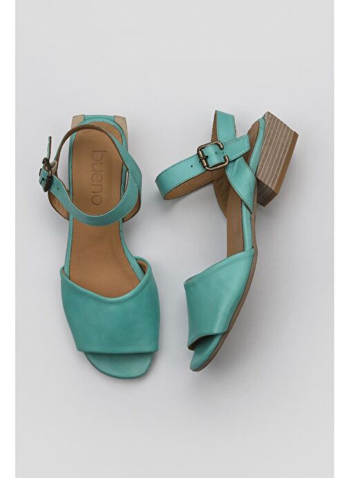 Bueno Shoes Yeşil Deri Kadın Topuklu Sandalet 01ws7504 - Görsel 2