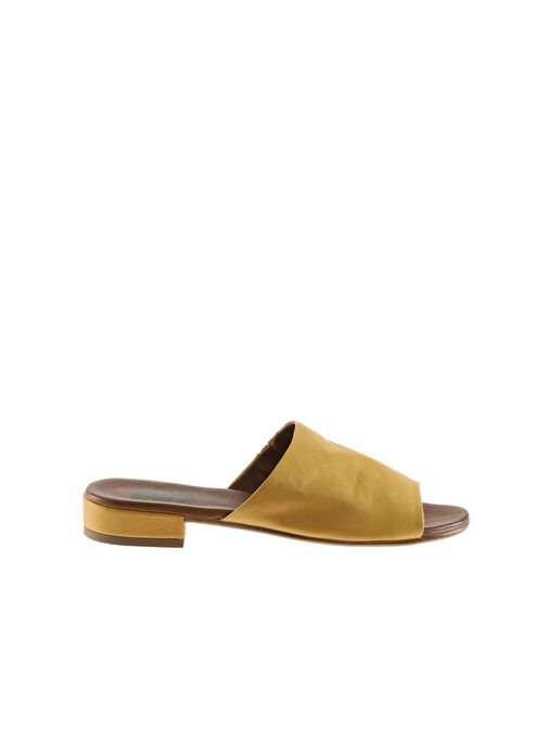 Bueno Shoes Sarı Deri Kadın Düz Terlik 01wu3100 - Görsel 3