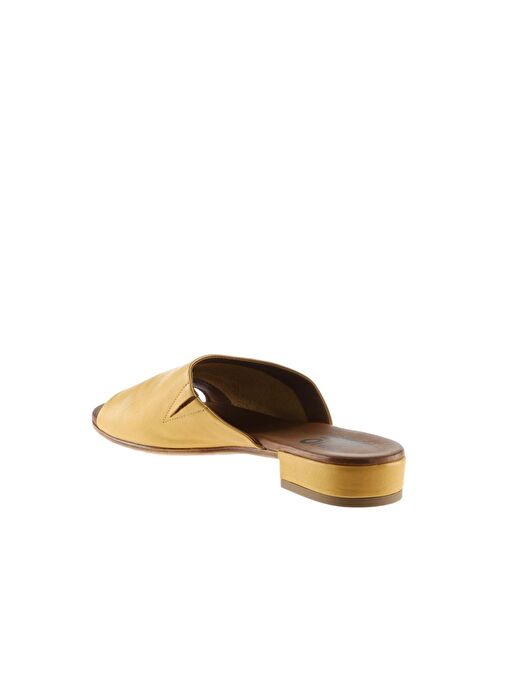 Bueno Shoes Sarı Deri Kadın Düz Terlik 01wu3100 - Görsel 6