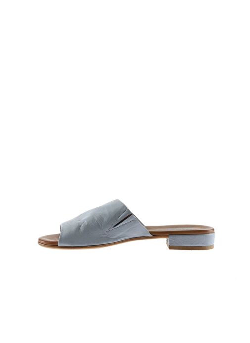 Bueno Shoes Mavi Deri Kadın Düz Terlik 01wu3100 - Görsel 5