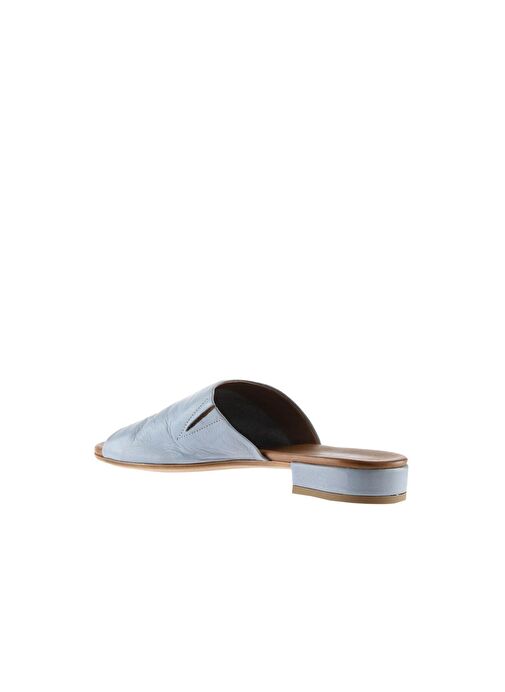 Bueno Shoes Mavi Deri Kadın Düz Terlik 01wu3100 - Görsel 6