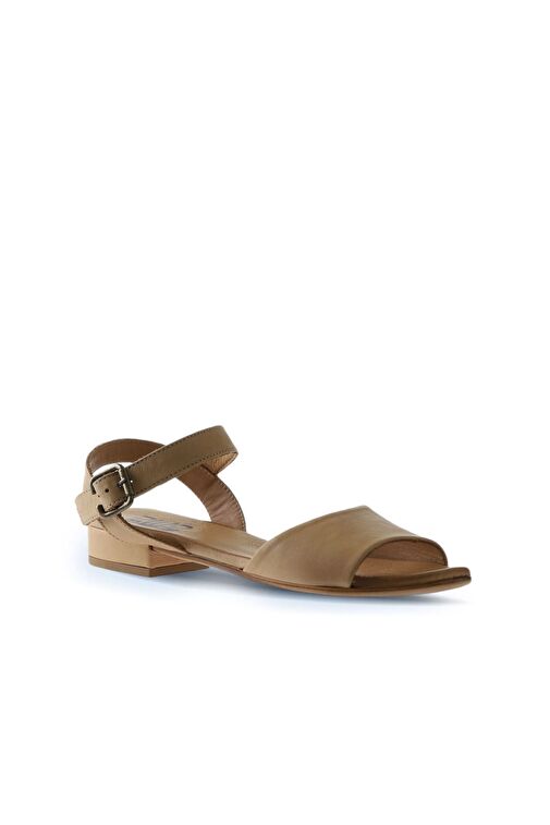 Bueno Shoes Bej Deri Kadın Düz Sandalet 01wu3101 - Görsel 4