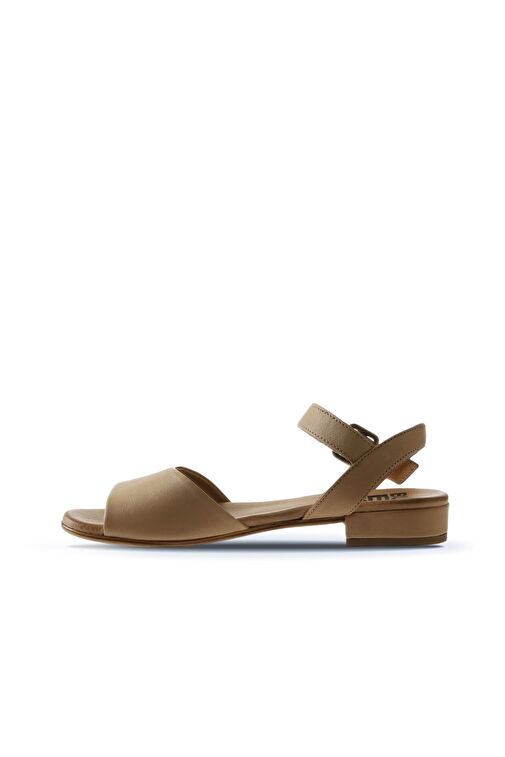 Bueno Shoes Bej Deri Kadın Düz Sandalet 01wu3101 - Görsel 5