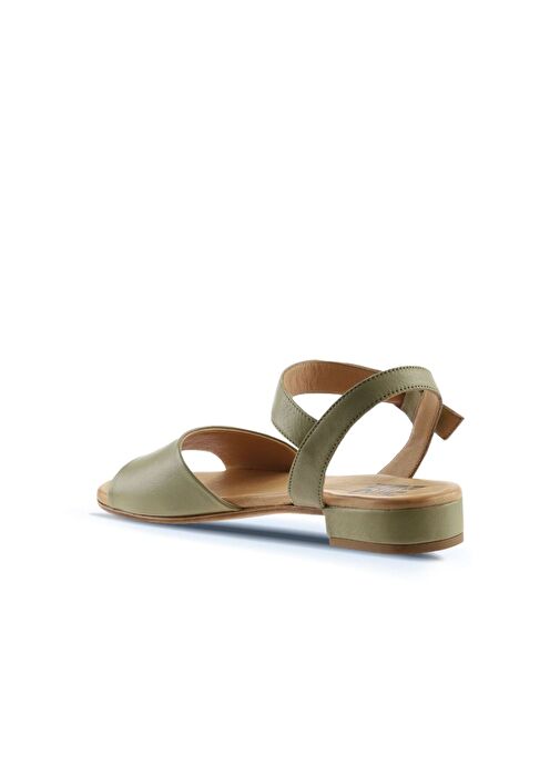 Bueno Shoes Haki Deri Kadın Düz Sandalet 01wu3101 - Görsel 6