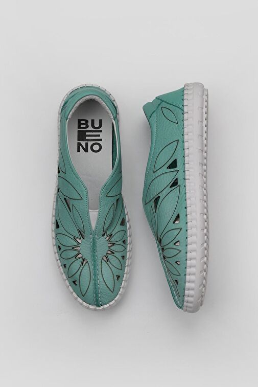 Bueno Shoes Yeşil Flotter Deri Kadın Günlük Ayakkabı 01wq0402 - Görsel 2