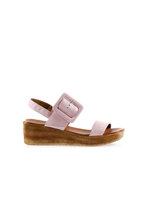 Bueno Shoes Pembe Deri Kadın Dolgu Topuklu Sandalet 01ws5908 - Görsel 3