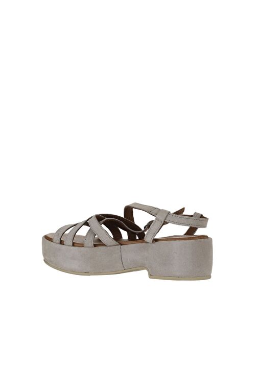 Bueno Shoes Bej Süet Kadın Dolgu Topuklu Sandalet 01wu6006 - Görsel 6