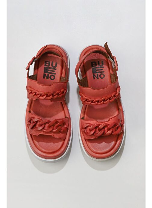 Bueno Shoes Mercan Deri Kadın Dolgu Topuklu Sandalet 01wu7300 - Görsel 2