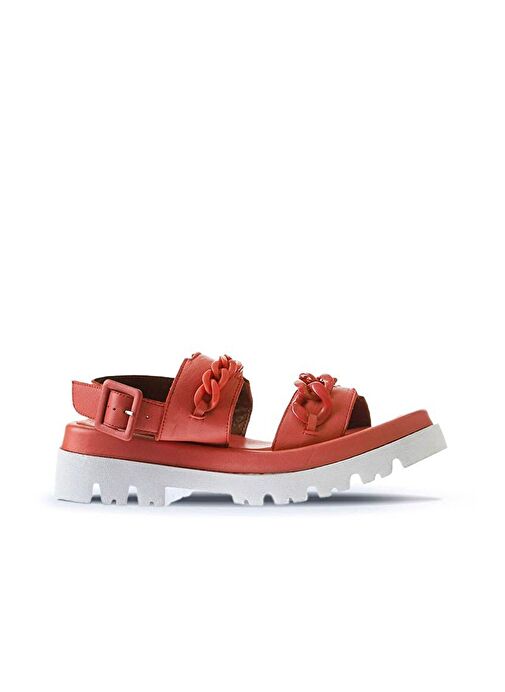 Bueno Shoes Mercan Deri Kadın Dolgu Topuklu Sandalet 01wu7300 - Görsel 3