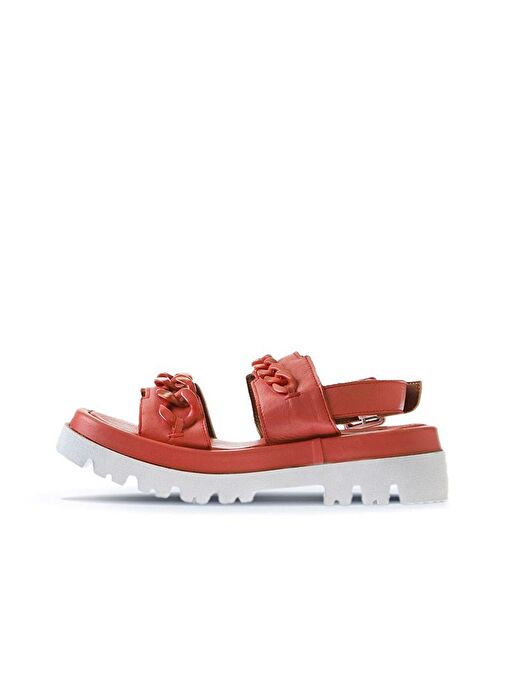 Bueno Shoes Mercan Deri Kadın Dolgu Topuklu Sandalet 01wu7300 - Görsel 5