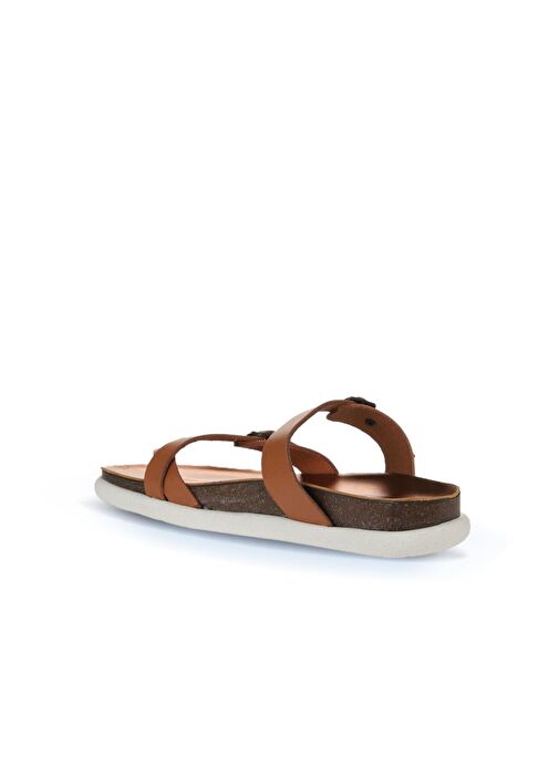 Bueno Shoes Taba Parlak Deri Kadın Parmak Arası Terlik 01ws11000 - Görsel 6