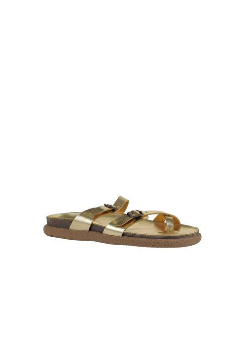 Bueno Shoes Sarı Parlak Deri Kadın Parmak Arası Terlik 01ws11000 - Görsel 4