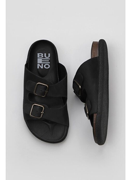Bueno Shoes Siyah Nubuk Kadın Düz Terlik 01ws11001 - Görsel 2
