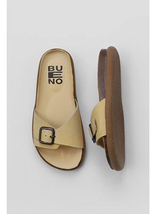 Bueno Shoes Sarı Nubuk Kadın Düz Terlik 01ws11003 - Görsel 2