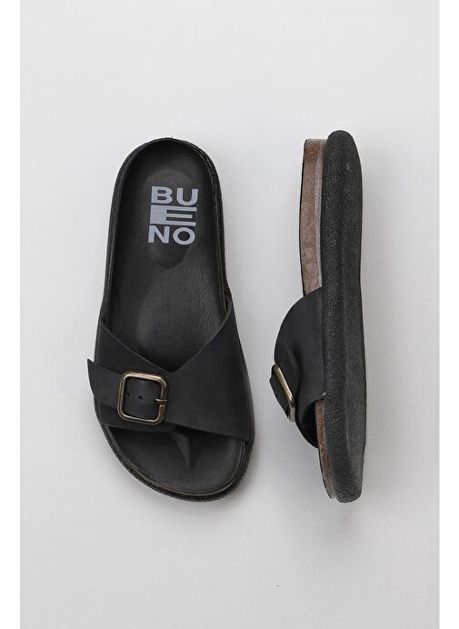 Bueno Shoes Siyah Nubuk Kadın Düz Terlik 01ws11003 - Görsel 2