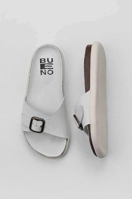 Bueno Shoes Beyaz Nubuk Kadın Düz Terlik 01ws11003 - Görsel 2