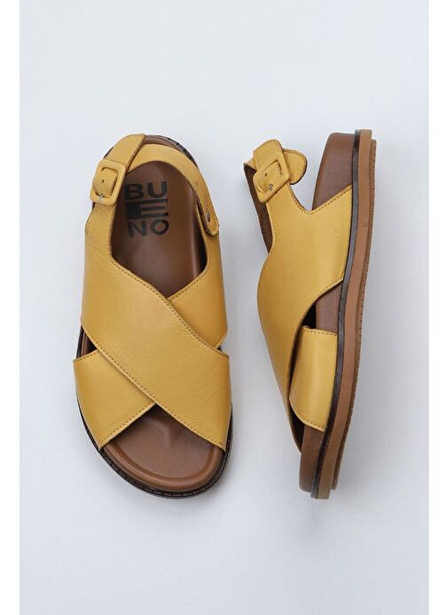 Bueno Shoes Sarı Deri Kadın Sandalet 01wu5815 - Görsel 2
