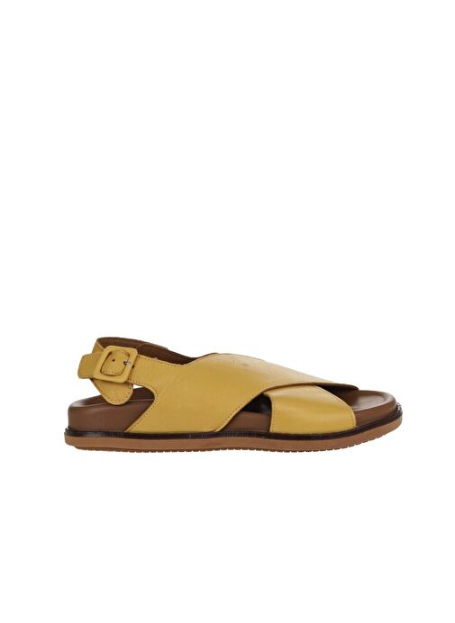 Bueno Shoes Sarı Deri Kadın Sandalet 01wu5815 - Görsel 3