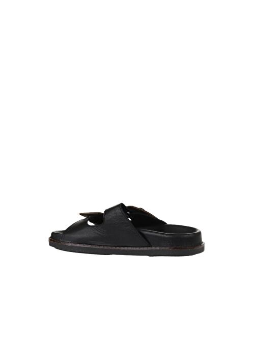 Bueno Shoes Siyah Deri Kadın Düz Terlik 01wu5817 - Görsel 6