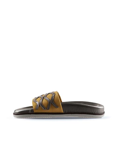 Bueno Shoes Sarı Multi Deri Kadın Düz Terlik 01wu5828 - Görsel 5