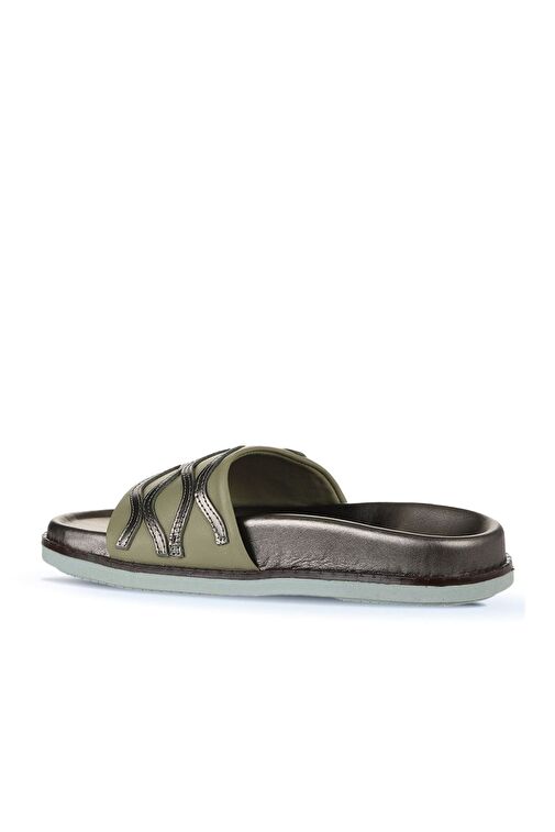 Bueno Shoes Haki Multi Deri Kadın Düz Terlik 01wu5828 - Görsel 6