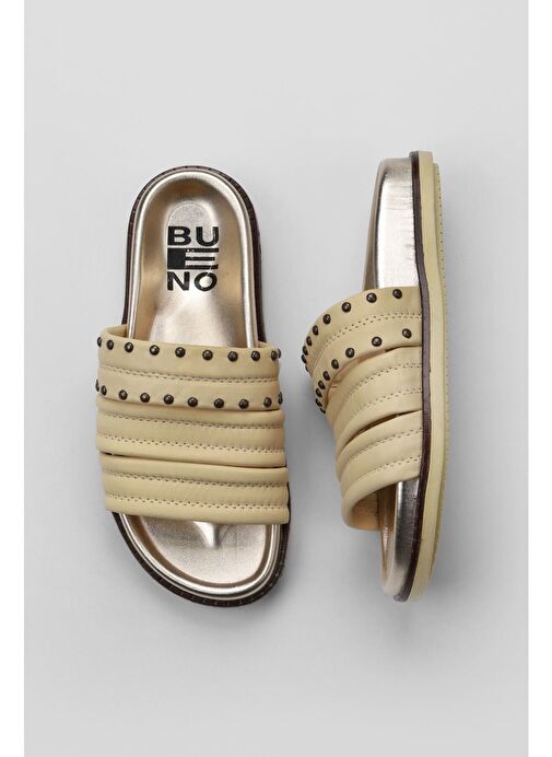 Bueno Shoes Sarı Deri Kadın Düz Terlik 01wu5829 - Görsel 2