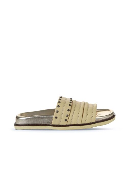 Bueno Shoes Sarı Deri Kadın Düz Terlik 01wu5829 - Görsel 3