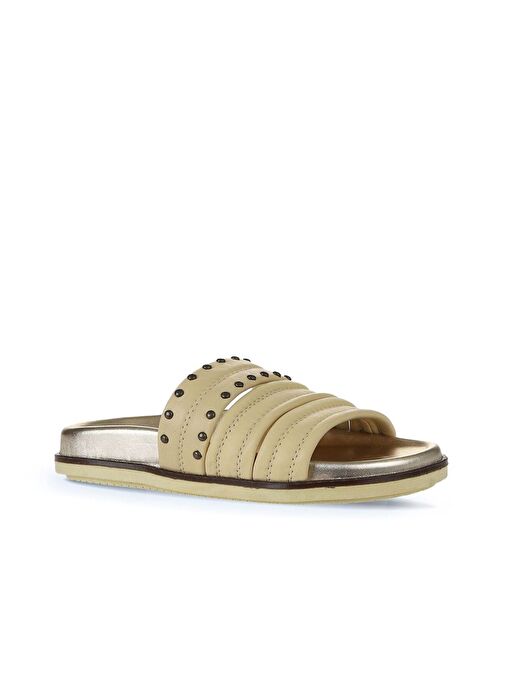 Bueno Shoes Sarı Deri Kadın Düz Terlik 01wu5829 - Görsel 4