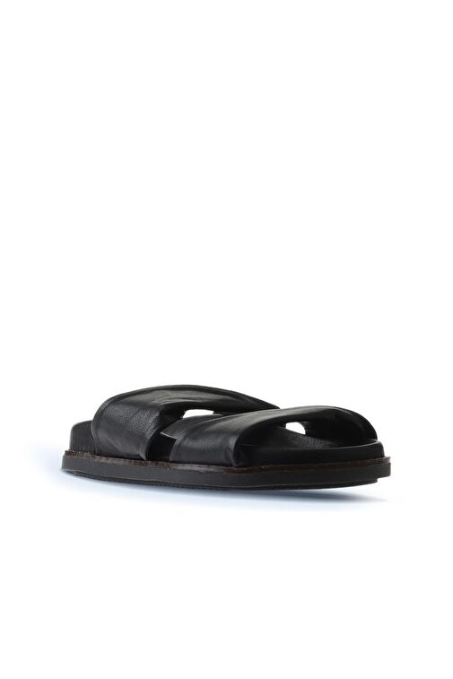 Bueno Shoes Siyah Deri Kadın Düz Terlik 01wu5831 - Görsel 4