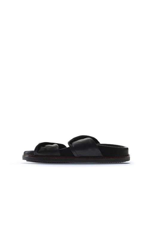 Bueno Shoes Siyah Deri Kadın Düz Terlik 01wu5831 - Görsel 5