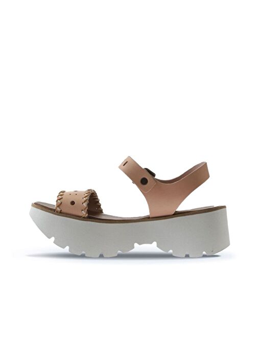 Bueno Shoes Pudra Deri Kadın Dolgu Topuklu Sandalet 01ws7700 - Görsel 5