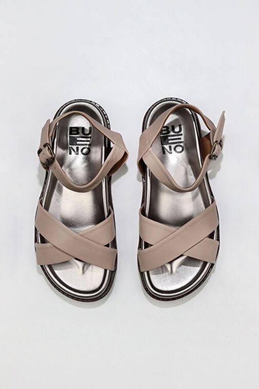 Bueno Shoes Gri Deri Kadın Sandalet 01wu5830 - Görsel 2