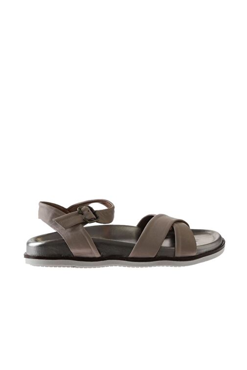 Bueno Shoes Gri Deri Kadın Sandalet 01wu5830 - Görsel 3
