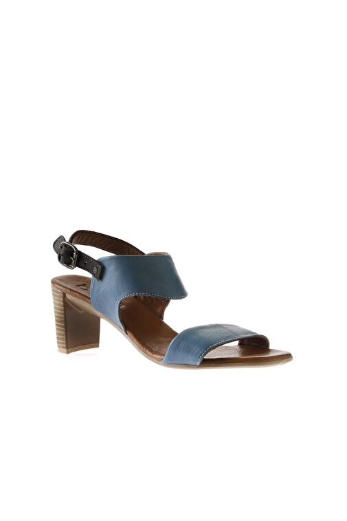 Bueno Shoes Mavi Deri Kadın Topuklu Sandalet 01wu11100 - Görsel 4