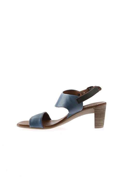 Bueno Shoes Mavi Deri Kadın Topuklu Sandalet 01wu11100 - Görsel 5