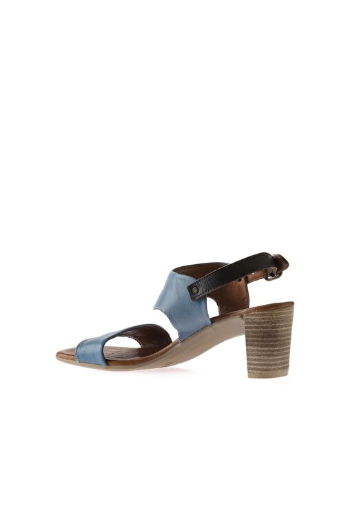 Bueno Shoes Mavi Deri Kadın Topuklu Sandalet 01wu11100 - Görsel 6